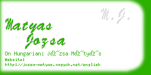 matyas jozsa business card